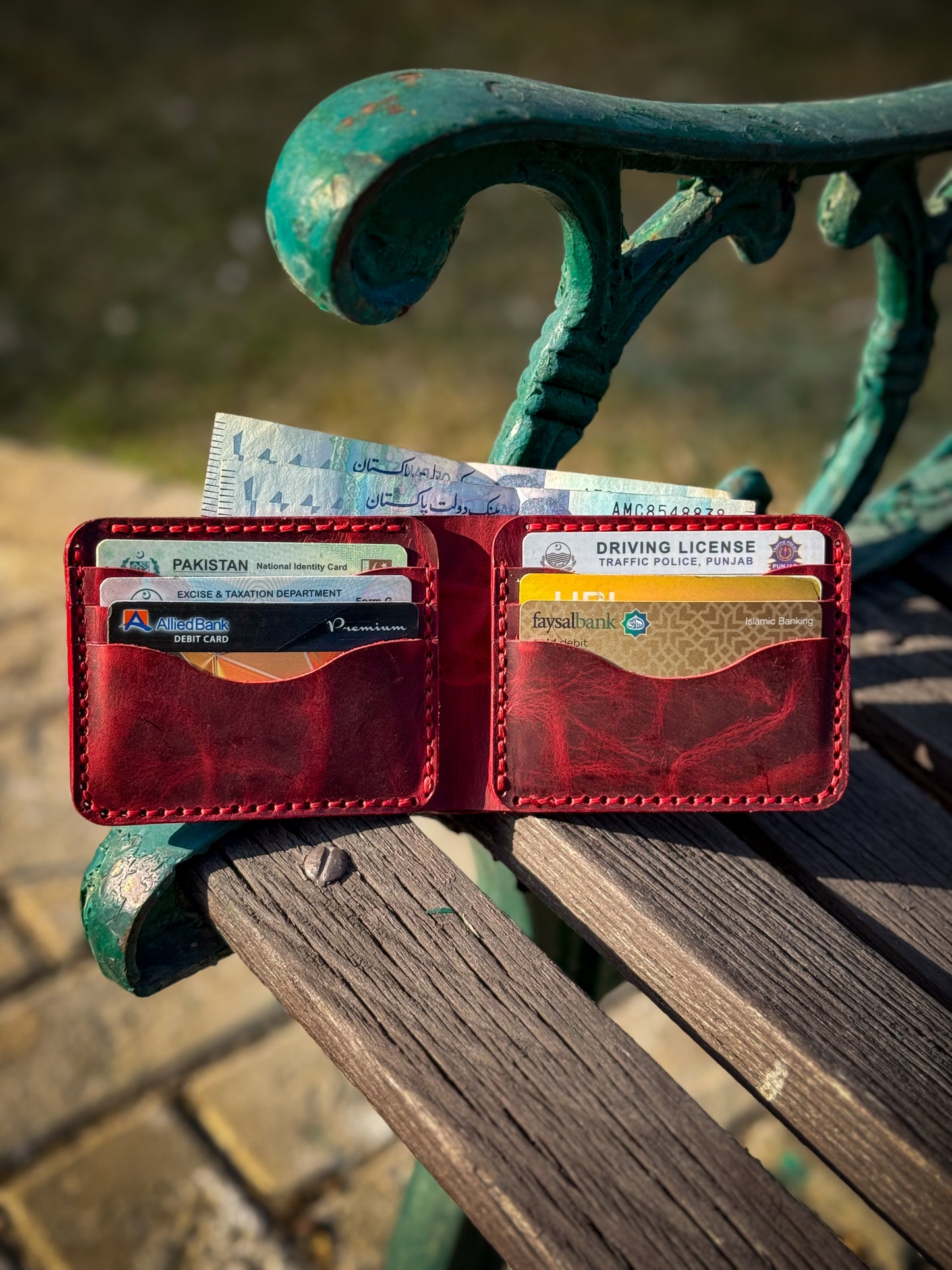 The Signature Bifold Wallet - Red